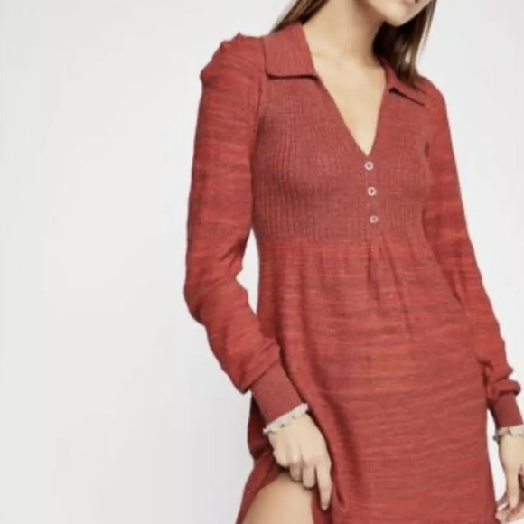 Free People Dresses & Skirts - Free People Red Sweater Dress